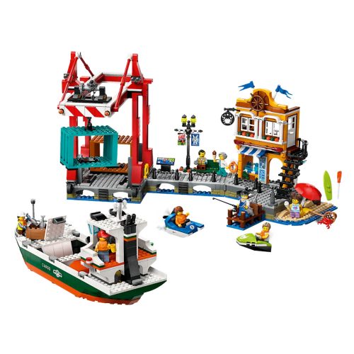 LEGO® Tengerparti kikötő teherszállító hajóval
