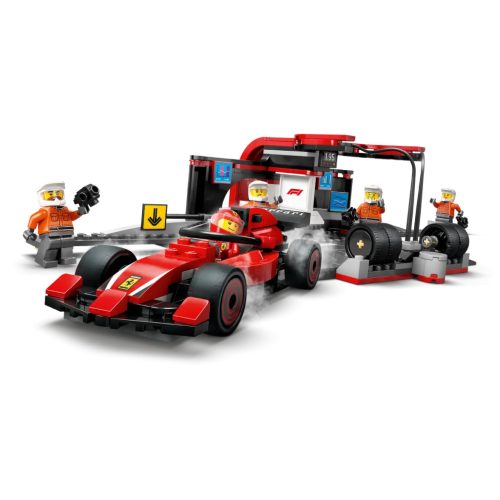 LEGO® F1®-es boxutca és személyzet, Ferrari autóval