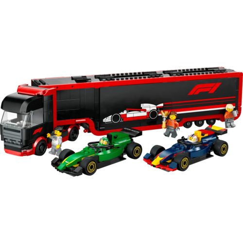 LEGO® F1®-es kamion, RB20 és AMR24 F1®-es autókkal