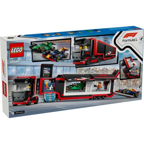 LEGO® F1®-es kamion, RB20 és AMR24 F1®-es autókkal