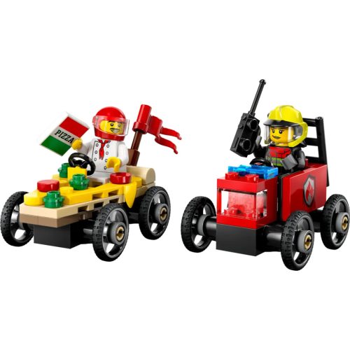 LEGO® Pizzásautó vs. tűzoltóautó, versenyautós csomag