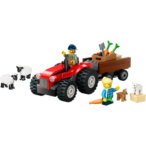 LEGO® Piros traktor, utánfutó és juhok