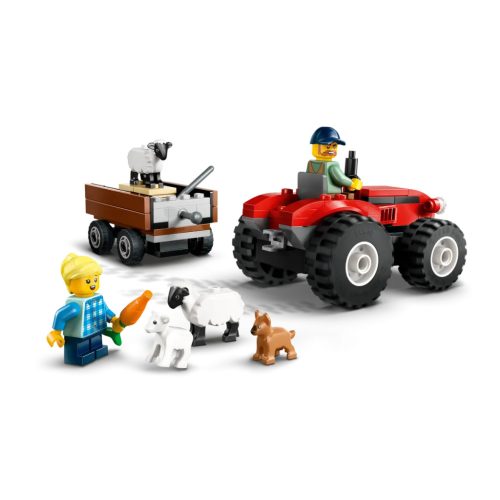 LEGO® Piros traktor, utánfutó és juhok