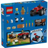 LEGO® Piros traktor, utánfutó és juhok