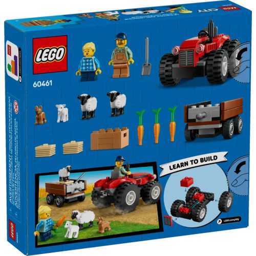 LEGO® Piros traktor, utánfutó és juhok