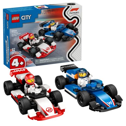 LEGO® F1®-es Williams Racing és Haas F1® versenyautók