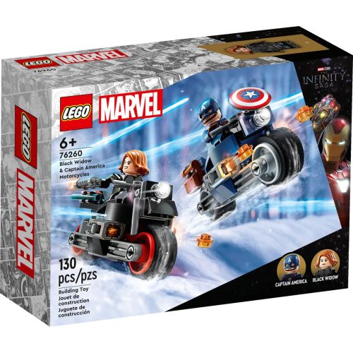LEGO® Fekete Özvegy és Amerika Kapitány motorkerékpárok