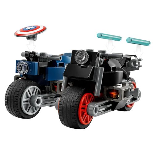 LEGO® Fekete Özvegy és Amerika Kapitány motorkerékpárok