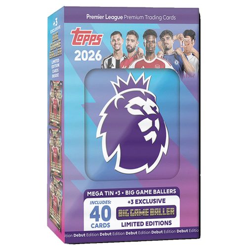 Topps Premier League 2026 - Debut Edition - Mega Tin (Nagy Fémdoboz)