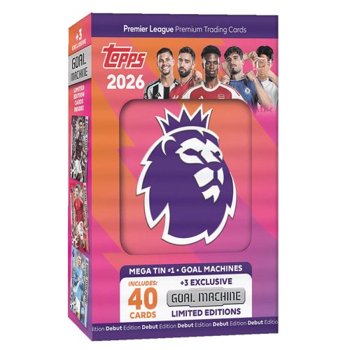 Topps Premier League 2026 - Debut Edition - Mega Tin (Nagy Fémdoboz)